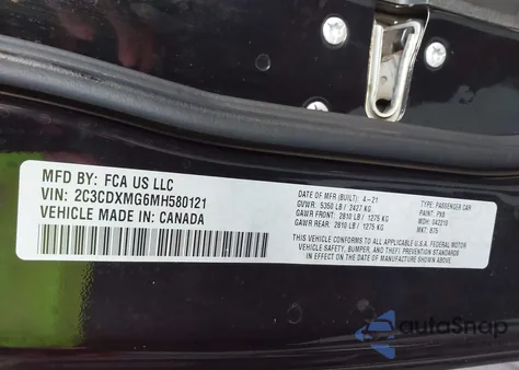 2021 Dodge Charger Gt Awd from USA, damaged, VIN 2C3CDXMG6MH580121